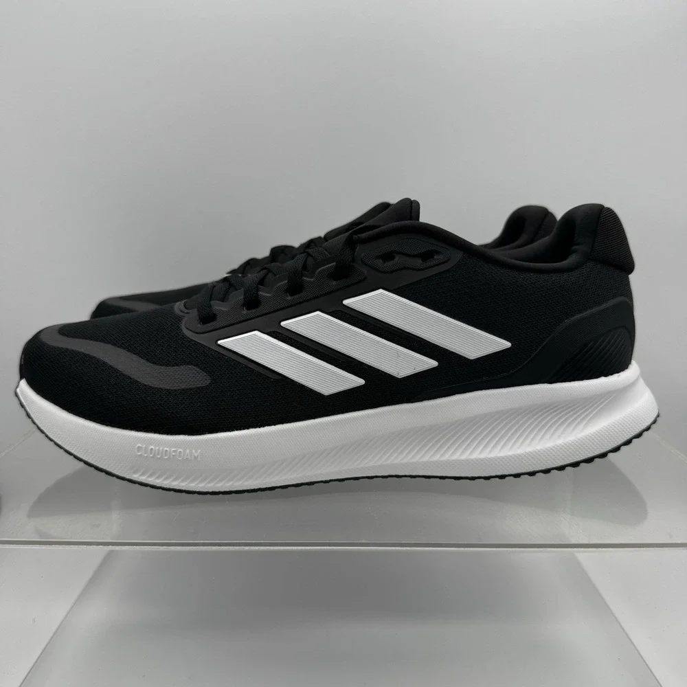 Brand New Adidas RunFalcon 5 IH7758 Cloud Foam Shoe Black White Men's Size 11.5